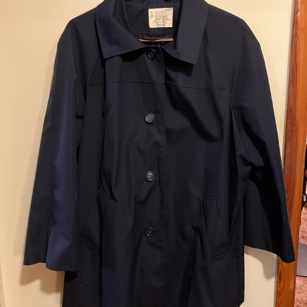 Sears Women's Dark Blue Trench Coat